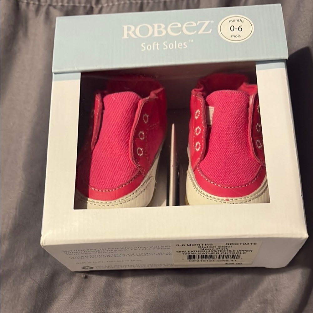 Robeez Pink Baby Walker Shoes Soft Slip-On